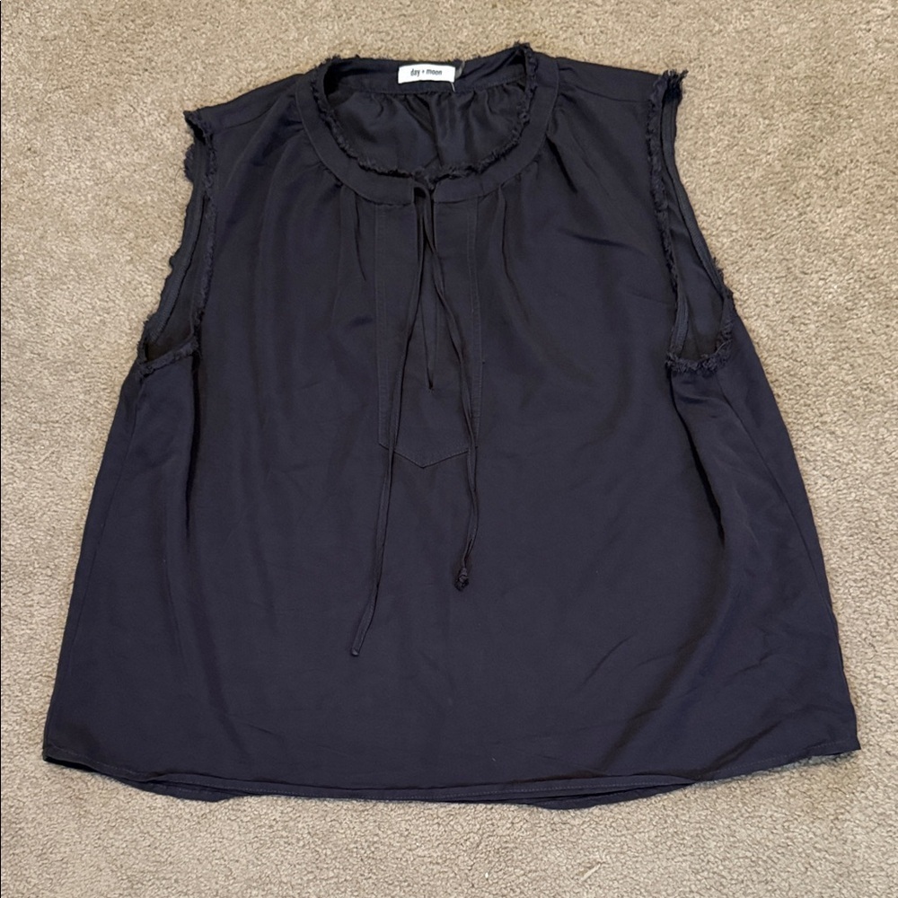 Day + Moon Navy Sleeveless Blouse